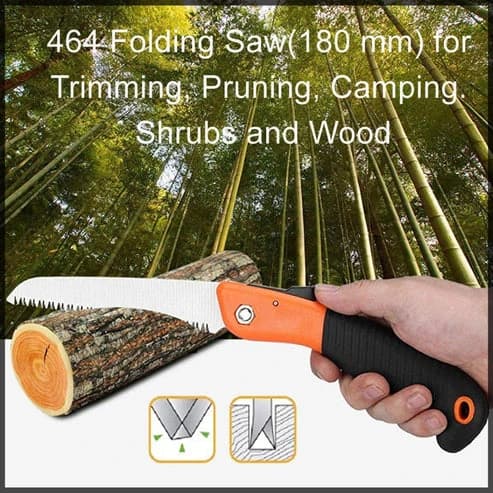 Folding Saw For Trimming, Pruning And Camping, Sharp Steel Blade, Safety Lock And Non-Slip Handle (180 Mm) - Image 4