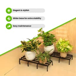 IFFCO Urban Garden 24 Inch Rectangular Metal Planter Stand, Galvanized Iron Stand For Indoor, Outdoor Plants And Pots 8
