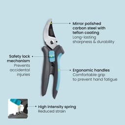 IFFCO Urban Garden Bypass Pruner, Heavy-Duty Rust-Resistant, Precision Cutting with Non-Slip Soft-Grip Handle 2