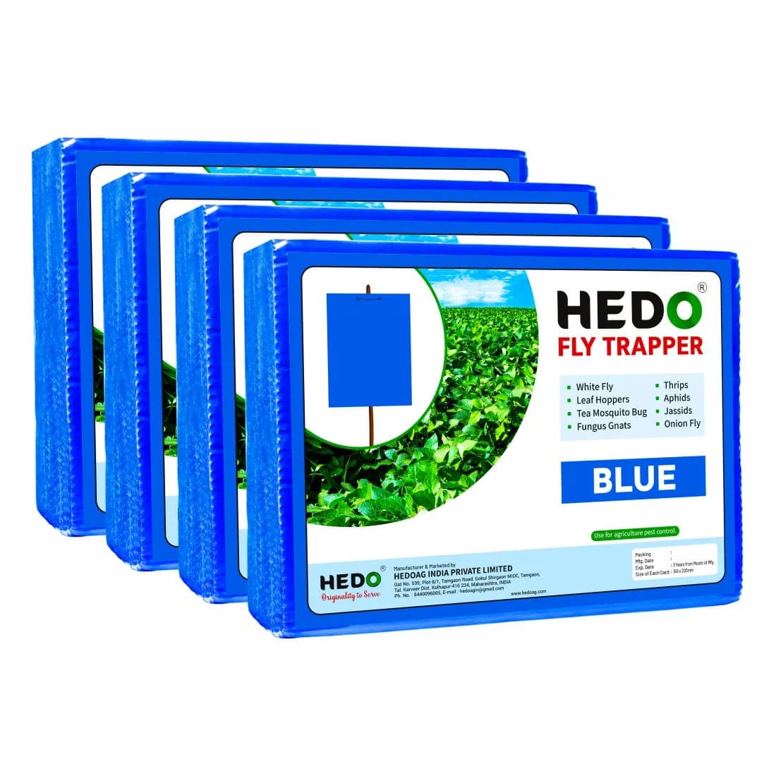 HEDO Eco A5 Size Blue Sticky Trap For Thrips, Aphids, Jassids & All Harmful Flying Insects, Best For Organic Vegetable And Fruits Farming Pest Control - Image 4