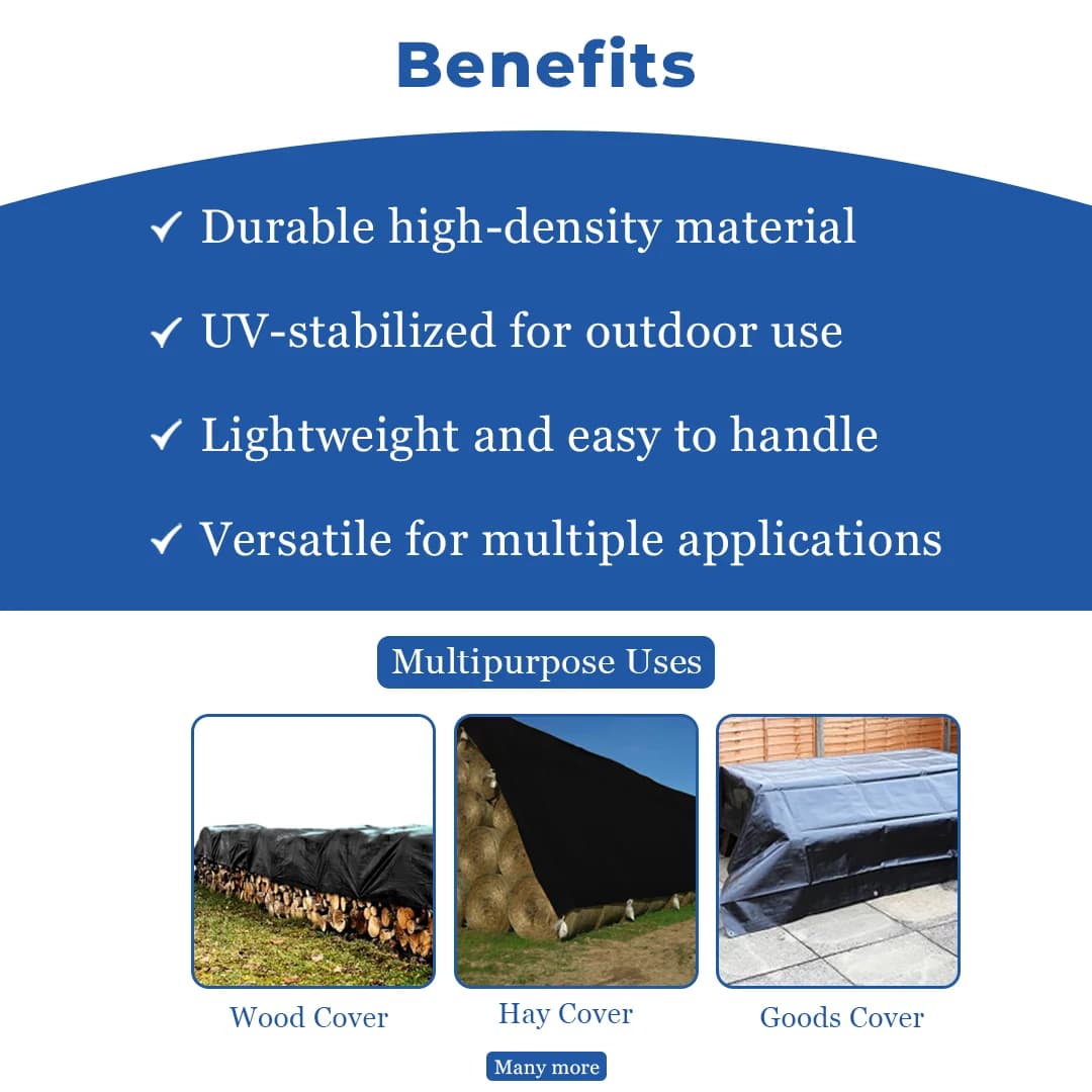 Black HDPE 175 GSM Tarpaulin - Image 4