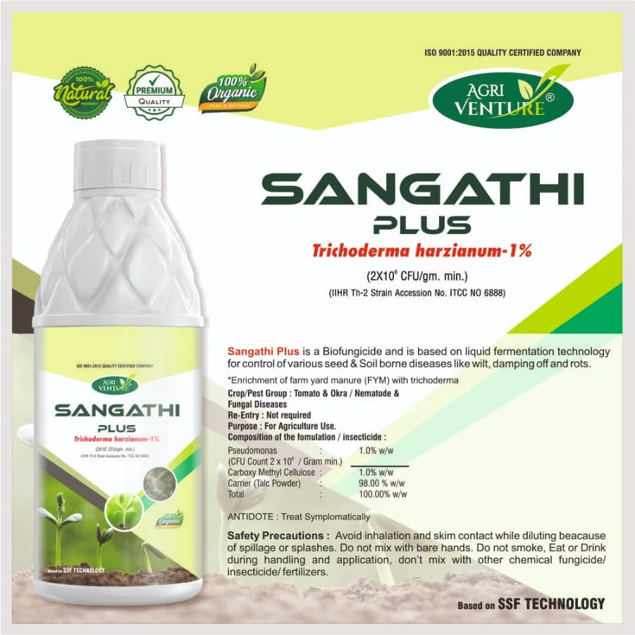 Agriventure Sangathi Plus (Trichoderma Harizianum 1%) Bactericide, Organic Product Bio Fungicides - Image 3