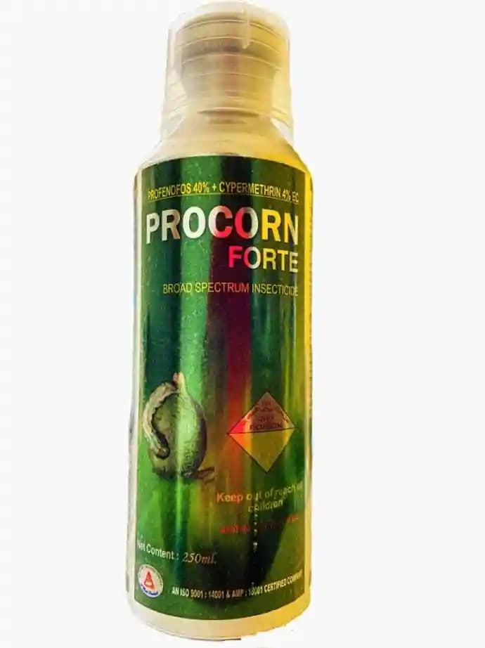 Katyayani Procorn Forte - Profenofos 40% + Cypermethrin 4% EC Insecticide for Plants Agriculture Use & Garden for Worm Caterpillar Leaf Folder etc. - Image 1