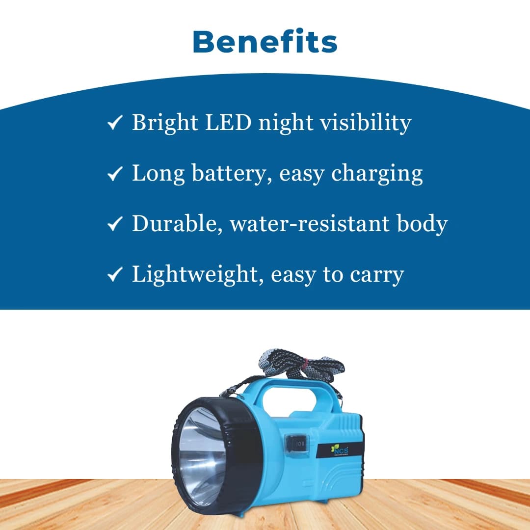 NCS Aura Flashlight Torch, 3.7 V 6000 mAh Lithium-Ion Battery, Can Be Used In Agricultural Activities, Outdoor Activities, and Home - Image 4
