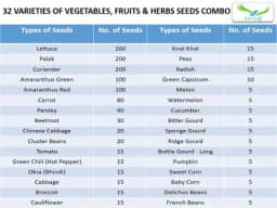 Iris Hybrid Pack of 32 Variety of Vegetables, Fruits and Herbs Seeds (1255 Seeds) for Kitchen Garden 2