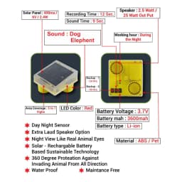 Radhe Agri Solar Smart Animal Repellent Light, Flashing Red LED Light, Real Animal Audio Output, Day & Night Sensor 8