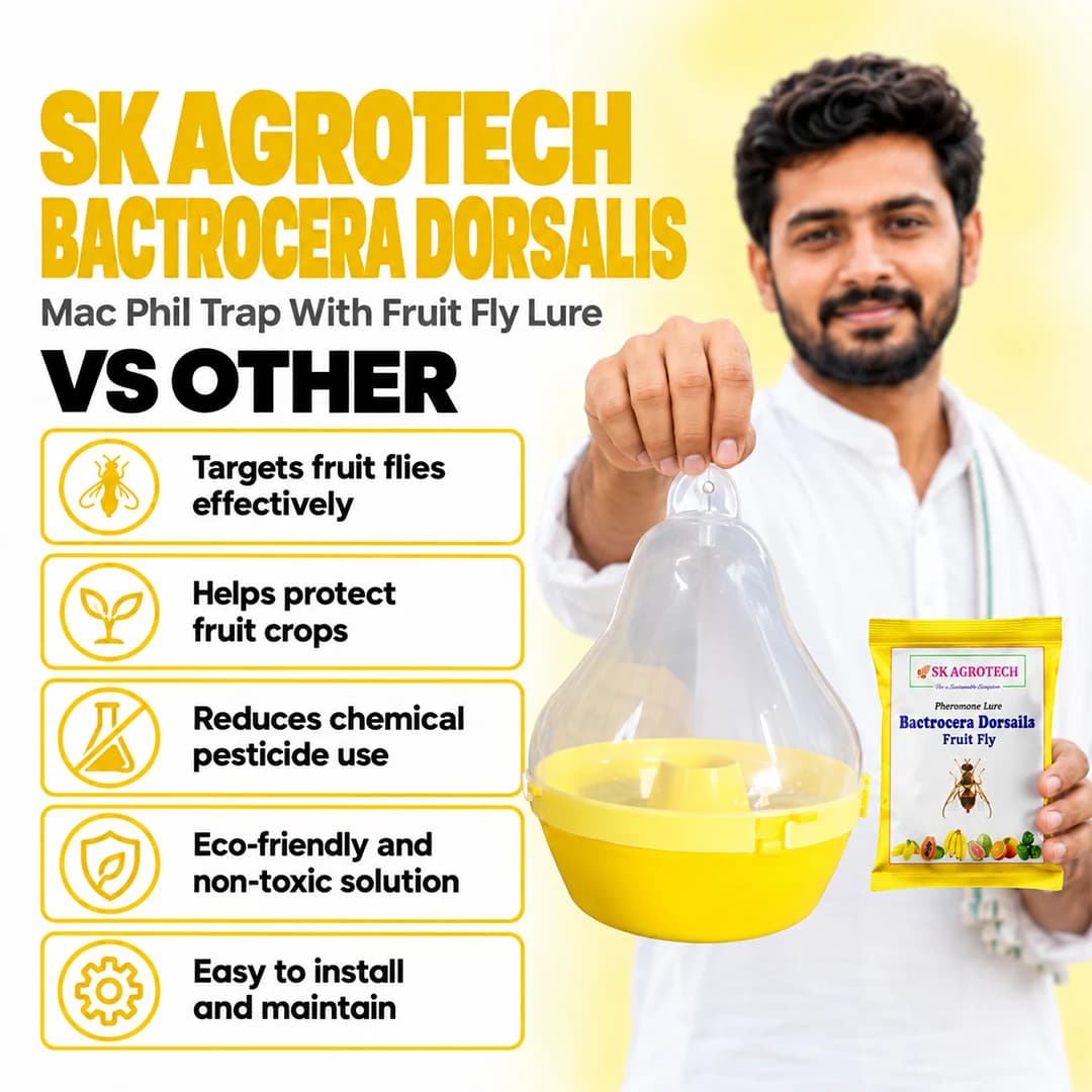 SK Agrotech Bactrocera Dorsalis Mac Phil Trap With Fruit Fly Lure - Effective Solution For Mango, Papaya, Pomegranate, Etc. - Image 6