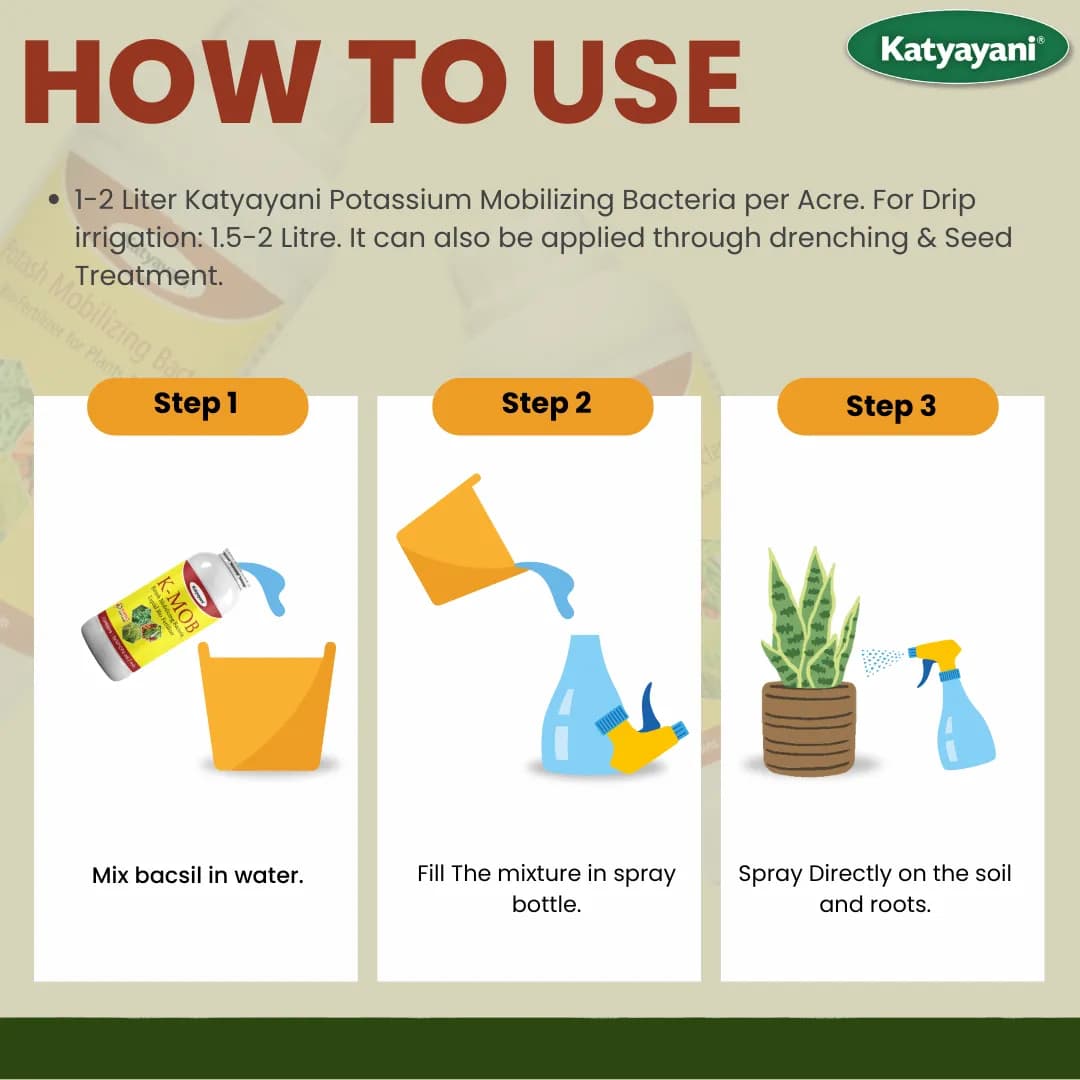 Katyayani K-MOB Potash Mobilizing Bacteria Bio Fertilizer, Boosting Soil Potash Availability For Enhanced Crop Health - Image 6