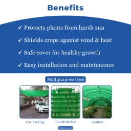 Radhe Green Shade Net 50% Shade, UV Treated Sunshade Cover, Meter (4.8 m x 9.7 m) Foot (16 FT x 32 FT), Easy To Install 4