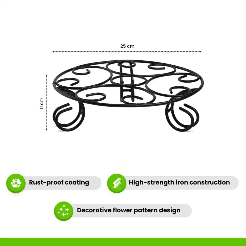 IFFCO Urban Garden Round Designer Stand Set, Metal Planter, Stylish & Durable For Indoor & Outdoor Use - Image 4