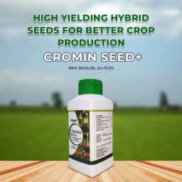 Cromin Seed+ Zincated Phosphate Suspension (NPK 00:14:00, Zn-17.5%) Provides effective nutrient input for early crop growth. 2