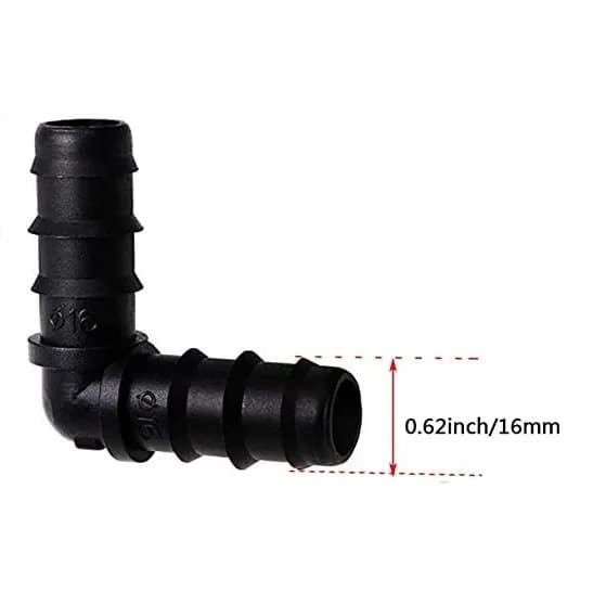 Radhe Elbow L Connector 16mm, Garden Drip Irrigation Accessories For 16mm Pipe - Image 2