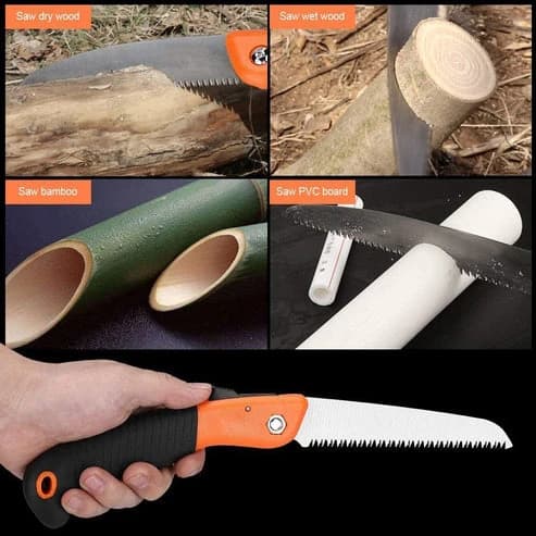 Folding Saw For Trimming, Pruning And Camping, Sharp Steel Blade, Safety Lock And Non-Slip Handle (180 Mm) - Image 3