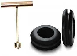 Siddhi 16mm Drip Irrigations Rubber Grommet 100 Pcs With 16mm Metal Drill Bit Tool 1 Pc For PVC Pipes Black Color - Image 1