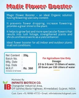 Magic Flower Booster, an Organic 4G Flowering Stimulant, specialized hormonal content for a flowering purpose. 3