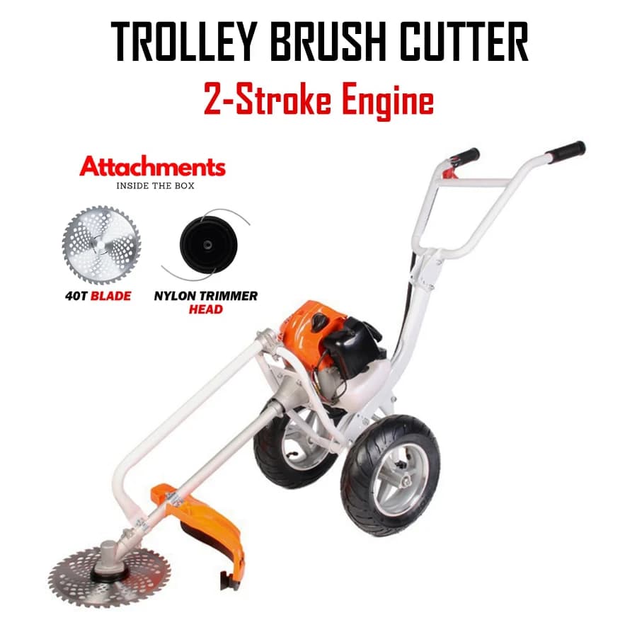 Neptune BC-520W Hand Push Brush Cutter 43CC With Wheel, Advanced Technology, 2800 RPM, 2 Stroke Petrol Engine Grass Trimmer, Ideal For Agriculture - Image 3