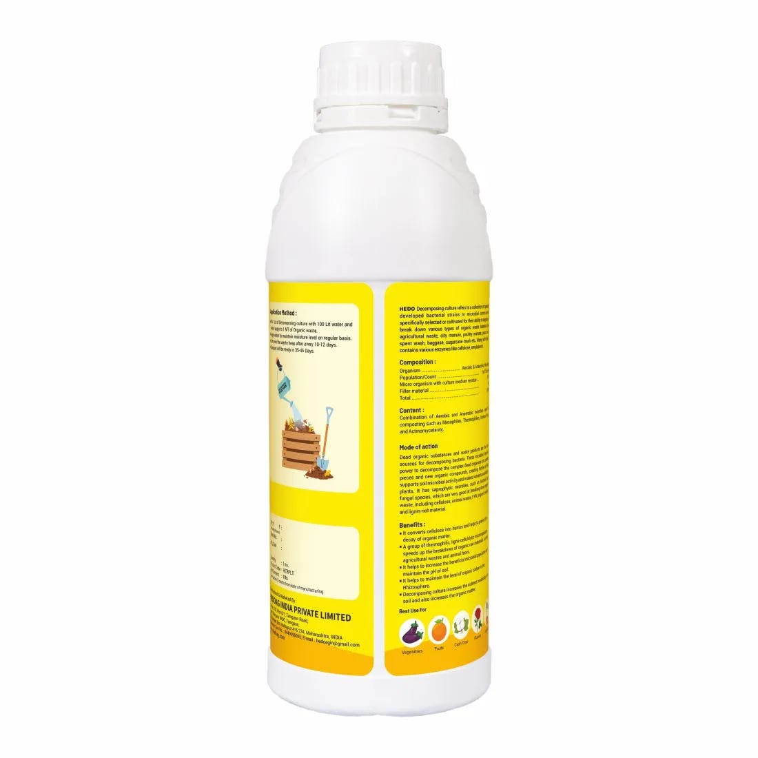 HEDO Waste Decomposer Liquid, Organic Liquid For Decomposition of Waste of Agriculture, Kitchen, Garden & Farming