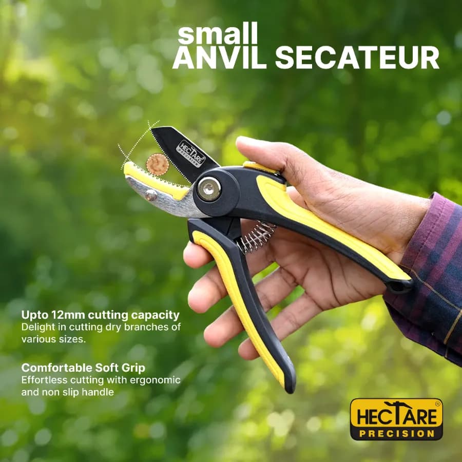 Hectare Precision Garden Pruning Secateur (Anvil Pruner), Plant Cutter For Home Garden - Image 2
