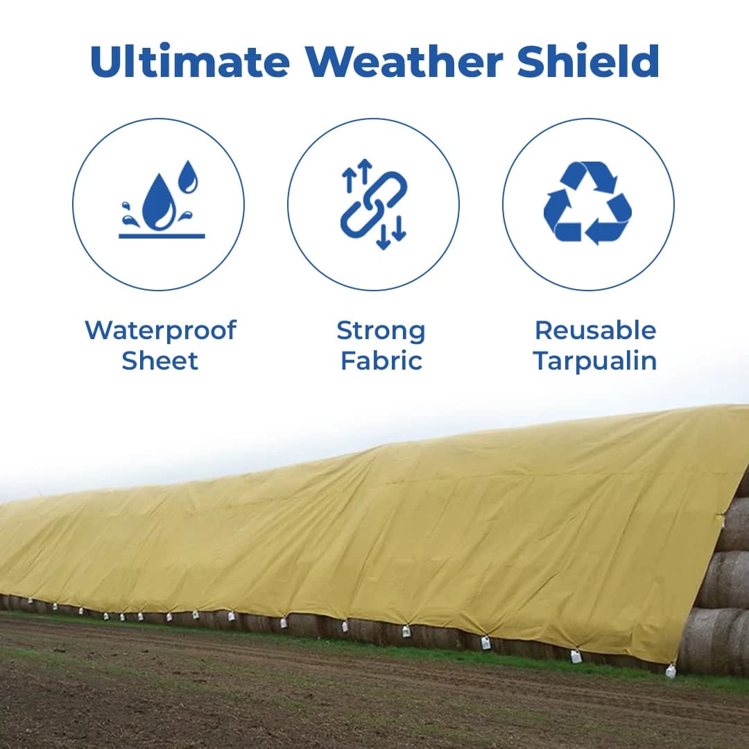 Mipatex Tarpaulin 130 GSM Waterproof Heavy Duty, Poly Tarp, Multipurpose (Yellow) - Image 3