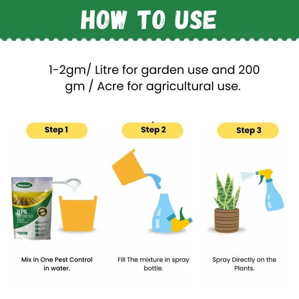 Katyayani Npk 00:00:50 Potassium Sulphate Fertilizer For Fruit Maturity Stage, Foliar Spray and Drip - Image 5