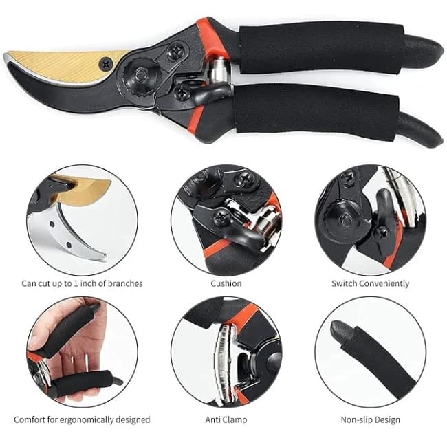 Radhe Agri Scissors, 8 Inch, Heavy Duty Plant Branch Cutter For Home Garden Tree Trimming - Image 3