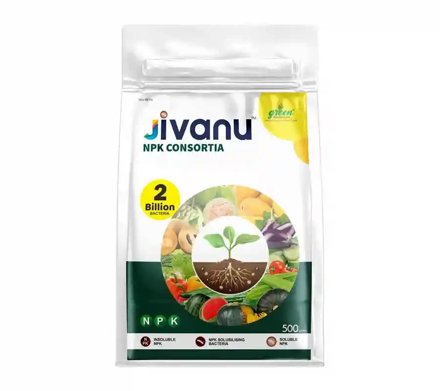 Jivanu NPK Consortia Organic Bio Fertilizer, Ability To Drive Atmospheric Nitrogen And Provide It to Plants - Image 1