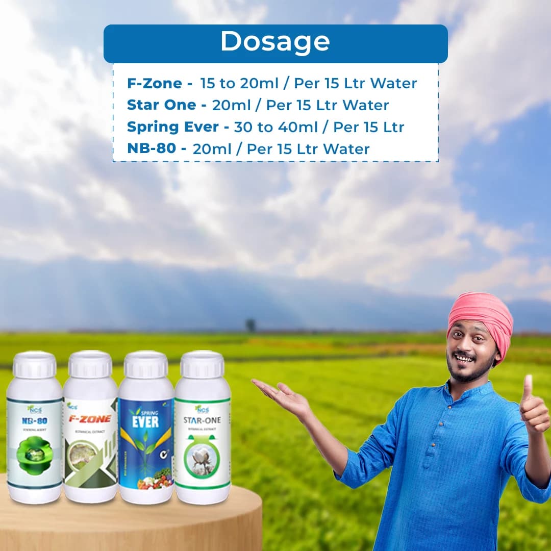 Suraksha Kit for Larva Control at Growth Stage First 40-45 days (F-Zone 250 ML + Star One 250 ML + Spring Ever 1 Ltr + NB 80 250 ML) - Image 5