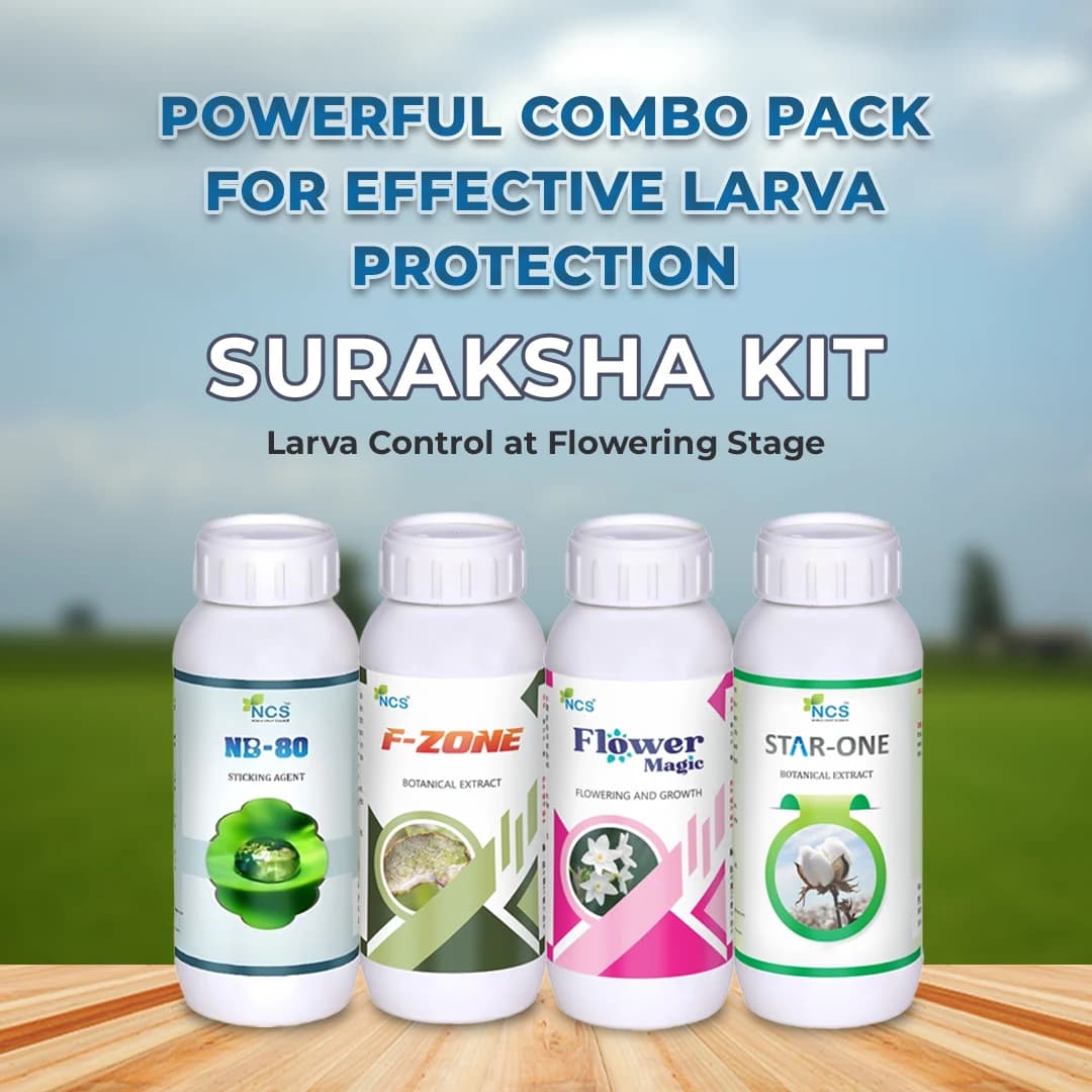 Suraksha Kit For Larva Control at Flowering Stage 45-80 Days (F-Zone 250 ML + Star One 250 ML + Flower Magic 250 ML +NB 80 250 ML) - Image 2