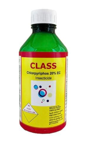 Shree Industries Class Chlorpyriphos 20% EC Insecticide, Suitable for Rice, Wheat, Cotton, Fruits and Vegetables