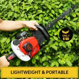 Neptune HT-600 Hedge Trimmer, Powerful 2 Stroke, 26CC Petrol Engine, 24 Dual Serrated Blade, 7500 RPM, 1 Cutting Diameter, Anti-Vibration System 5