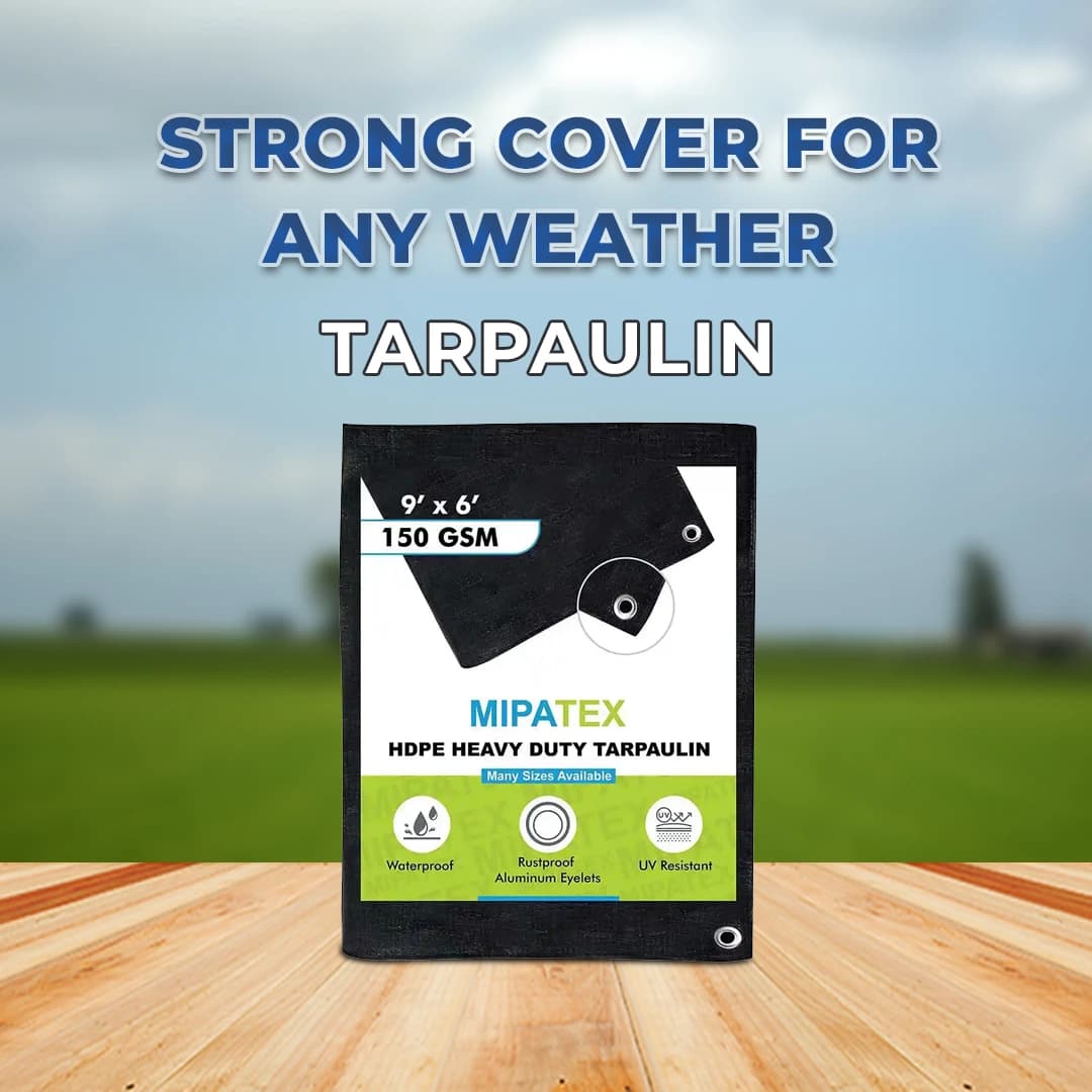 Mipatex Tarpaulin 150 GSM Waterproof Multipurpose Use, Poly Tadpatri with Aluminum Eyelets. - Image 2