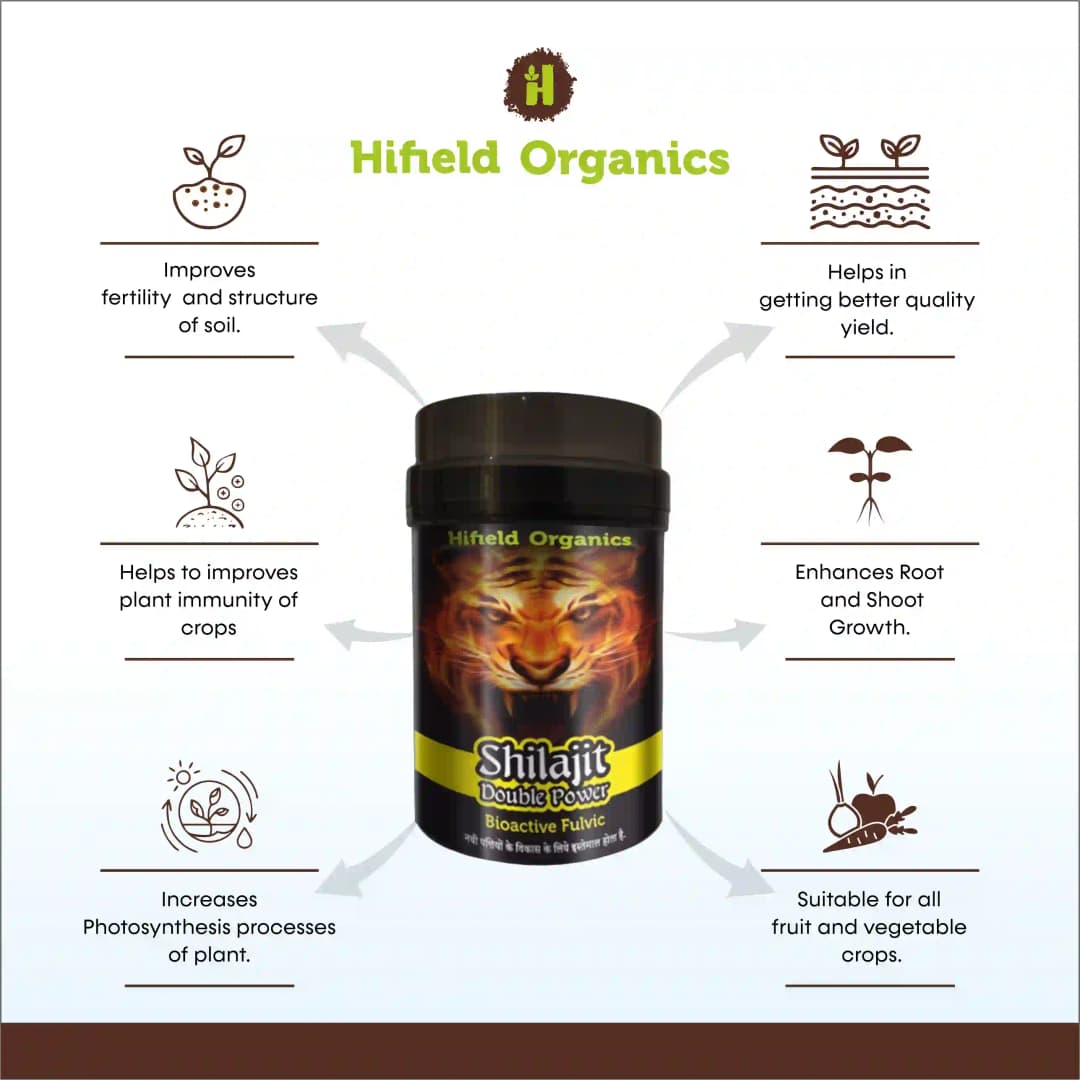 Hifield Shilajit Double Power Fulvic Acid For Increases Flowering, Fruiting For All Crops - Image 2