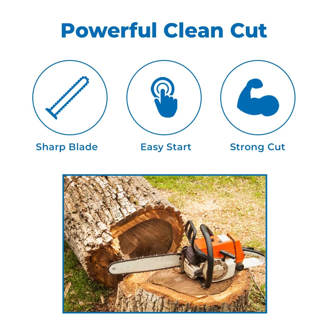 Royal Kissan RK6300 Ultra Premium 18 Inch Chain Saw, RK-CSP-UP63-18, 63CC 2-Stroke Petrol Engine for Woodcutting, Farm, Garden & Ranch Use - Image 3