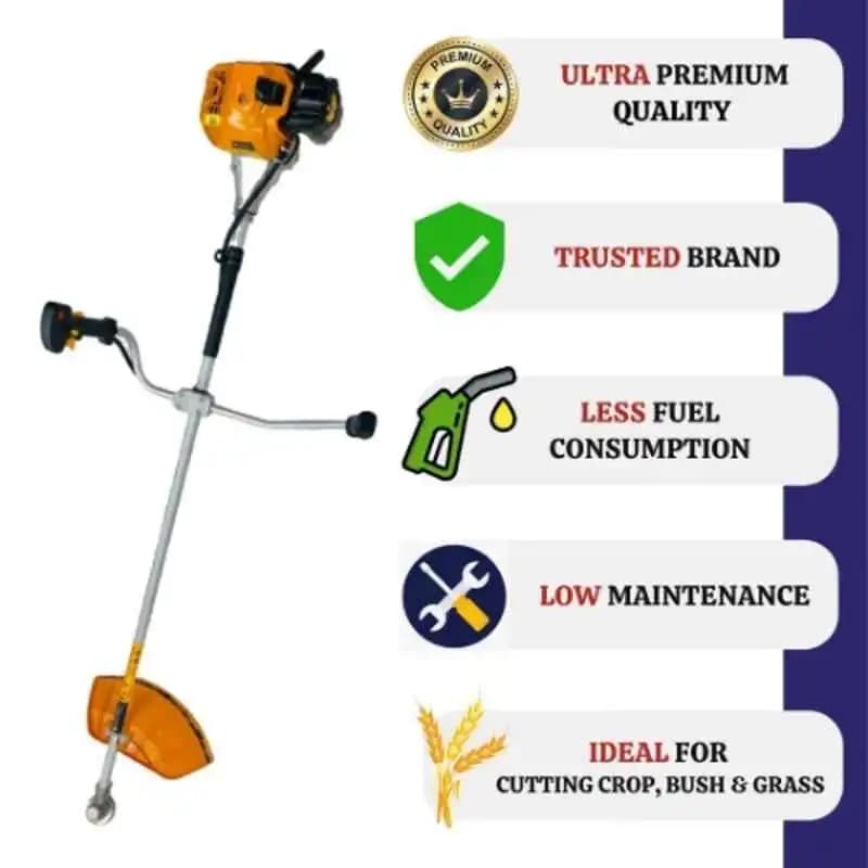Royal Kissan RK-43CCN Ultra Premium Brush Cutter 2-Stroke Side Pack, 43CC Petrol Engine 80T-2T Nylon Trimmer Blades, Grass Trimming - FMTTI Tested - Image 3