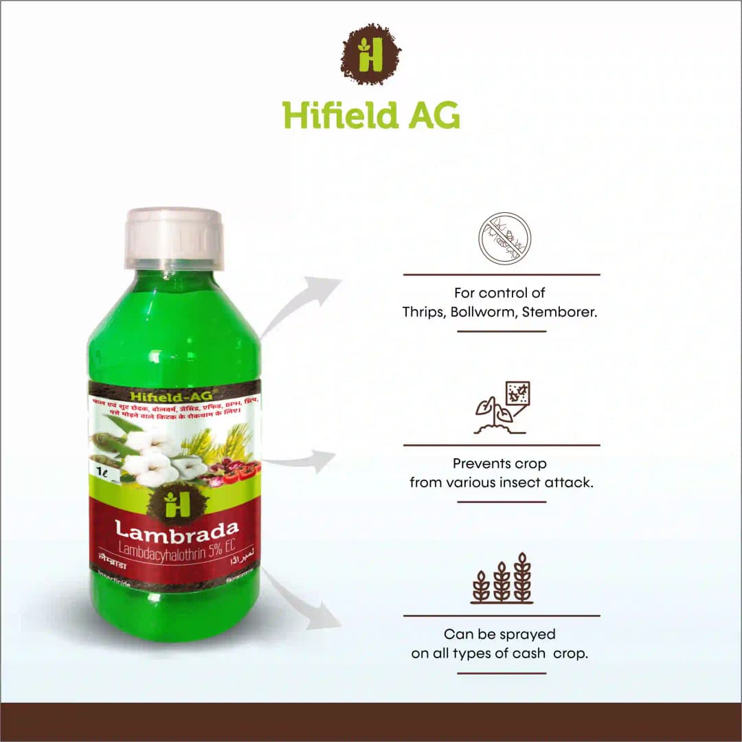 Lambrada Lambda Cyhalothrin 5% EC Insecticides For Control Of Bollworm, Jassids, Stem Borer, Thrips, Hopper Etc. - Image 3