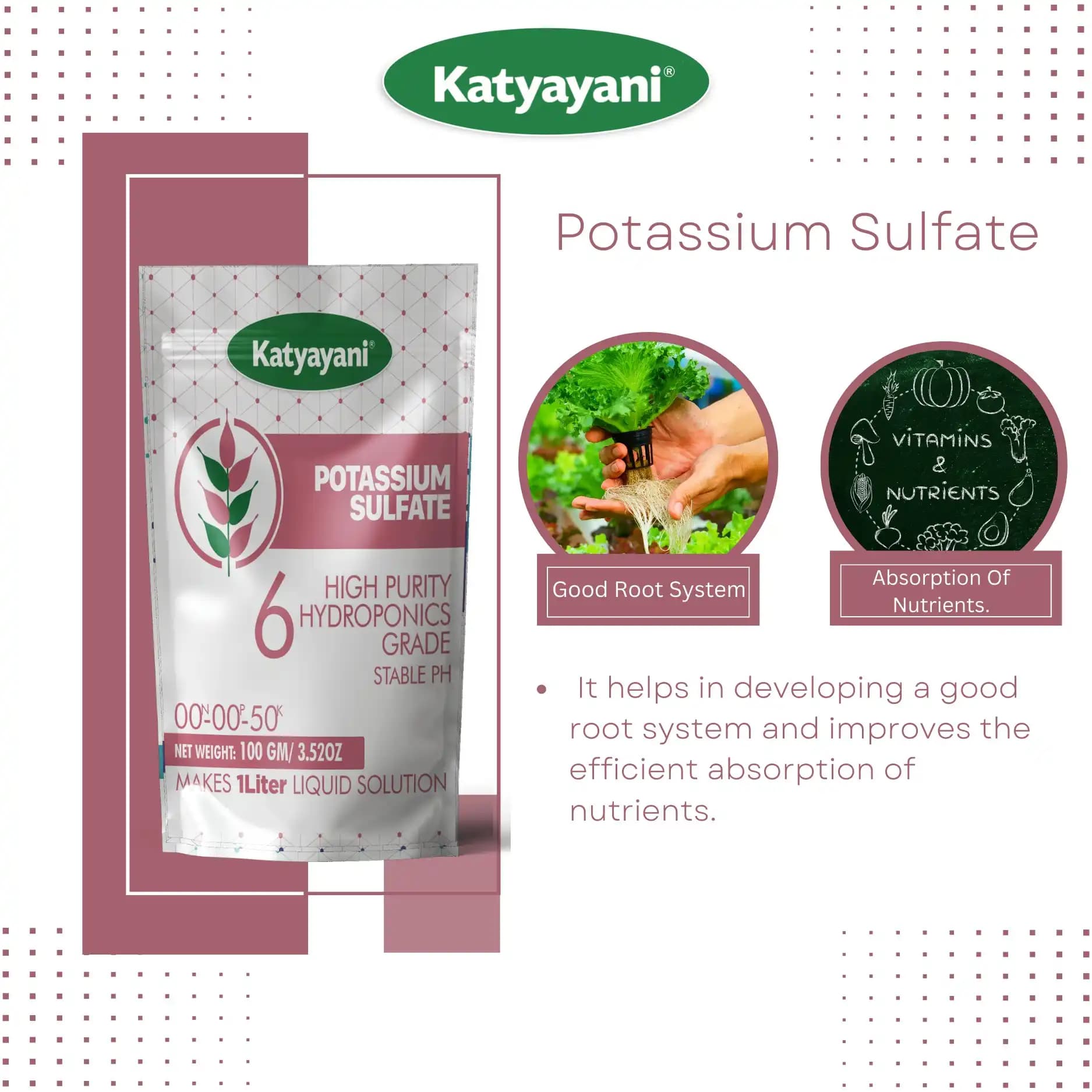 Katyayani Potassium Sulphate, High Purity Hydroponics Grade, 100% Water Soluble Fertilizer, Suitable For All Crops. - Image 5